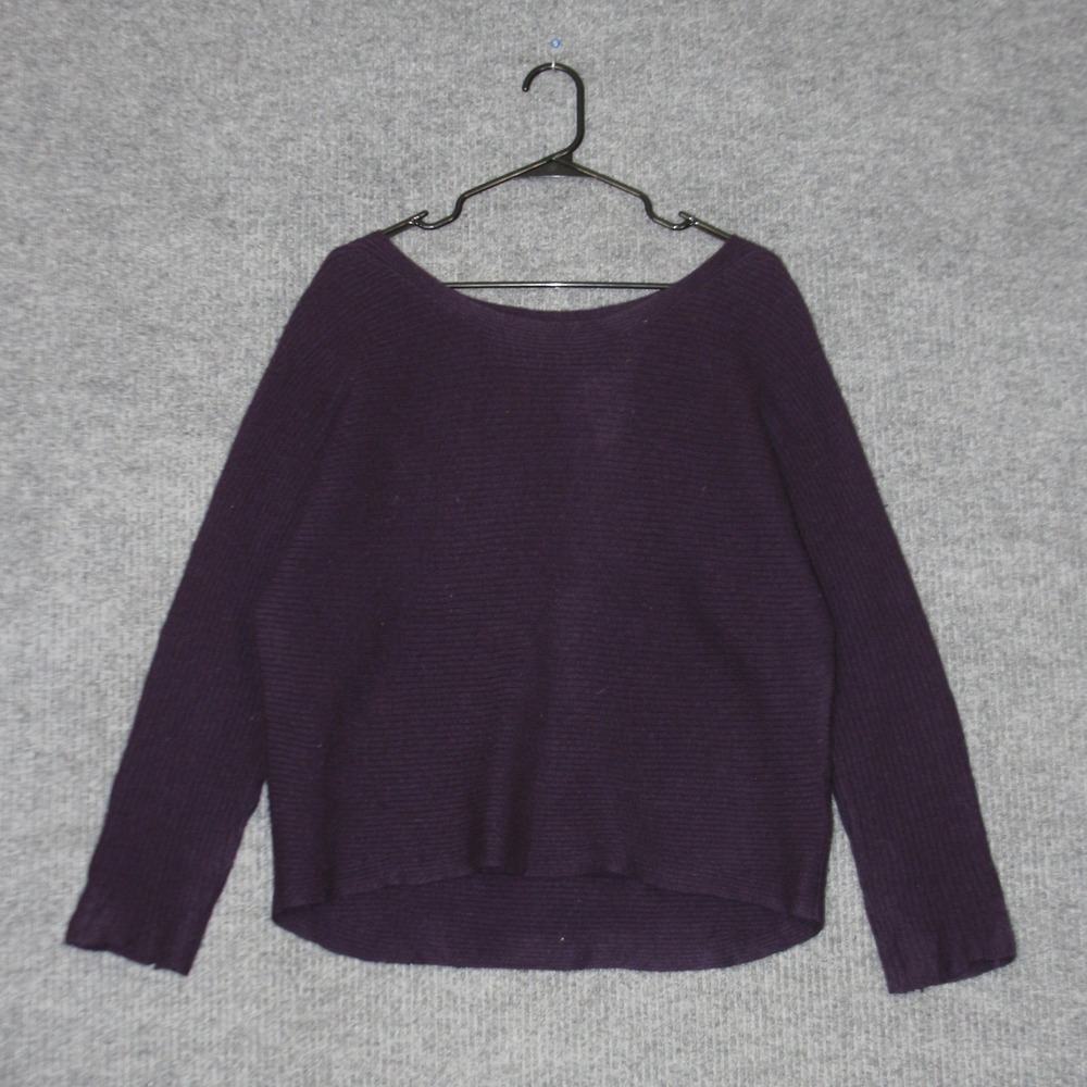 Joie Sweater Womens M Purple 100% Cashmere Ribbed Knit Boatneck Pullover